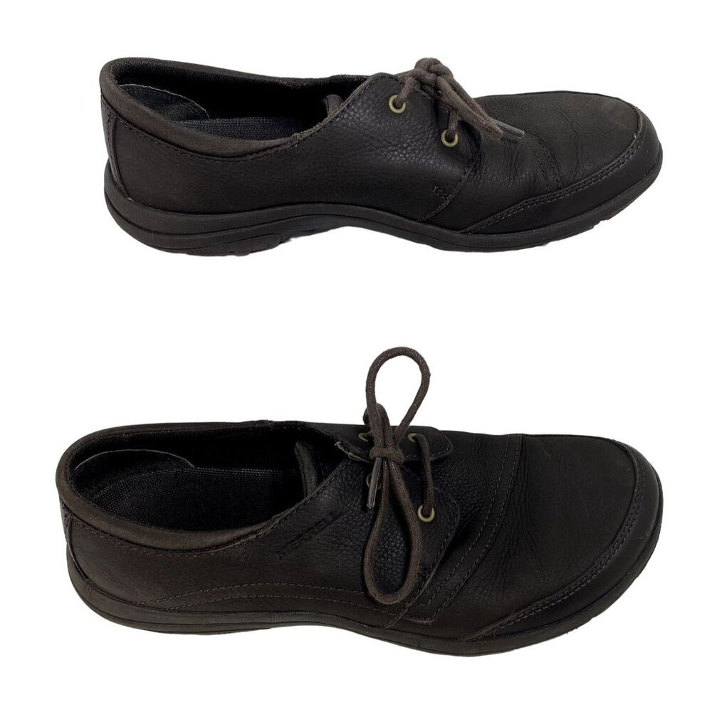 Merrell Java Brown Nubuck Leather Lace up Shoes Size 8